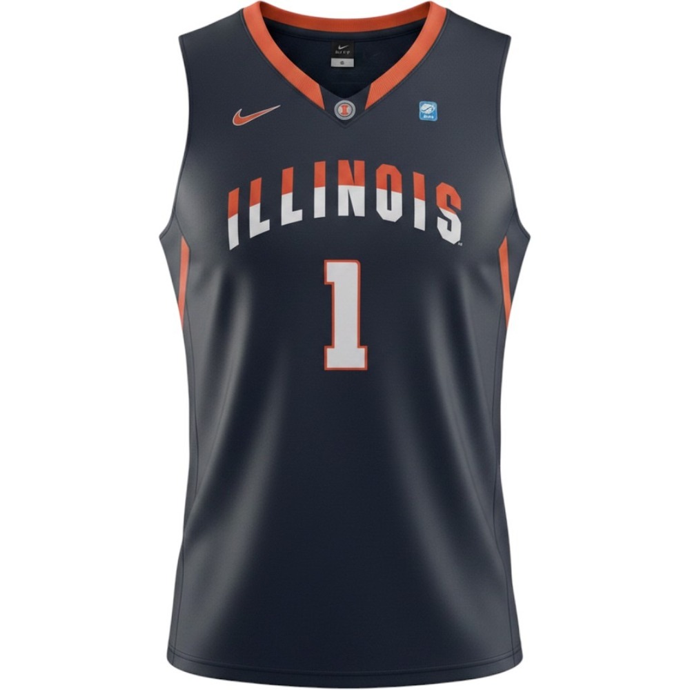 Nike Elite Illinois Fighting Illini No. 1 Basketball Jersey Men's XL NCAA